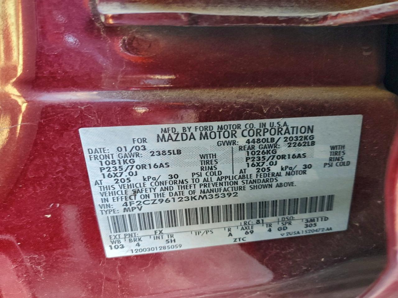 Mazda Tribute Es Image 6